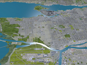 Vancouver city Canada 40km Modelo 3D