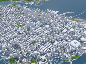 Vancouver city Canada 40km Modelo 3D