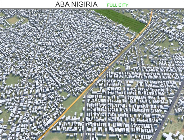Aba city Nigiria 20km 3D Modell .c4d .max .obj .3ds .fbx .stl .blend 