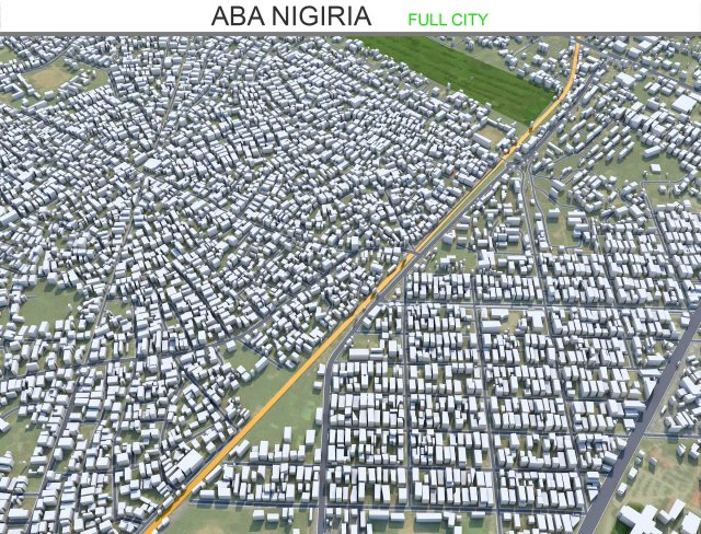 Aba city Nigiria 20km 3D Model .c4d .max .obj .3ds .fbx .stl .blend 