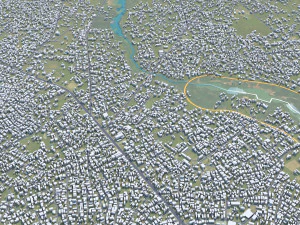 Aba city Nigiria 20km 3D Model