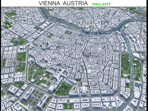 Vienna city Austria 50km 3D 모델