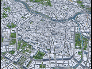 Vienna city Austria 50km 3D 모델