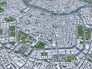 Vienna city Austria 50km 3D 모델