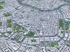 Vienna city Austria 50km 3D Model