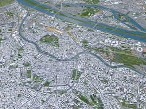 Vienna city Austria 50km 3D 모델