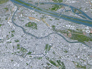Vienna city Austria 50km 3D Model