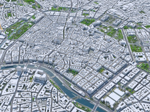 Vienna city Austria 50km 3D 모델