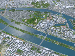 Vienna city Austria 50km 3D 모델