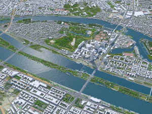 Vienna city Austria 50km 3D Model