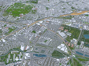 Vienna city Austria 50km 3D Model