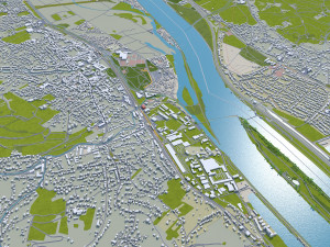 Vienna city Austria 50km 3D 모델