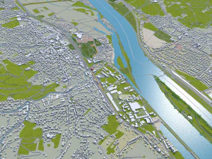 Vienna city Austria 50km 3D Model