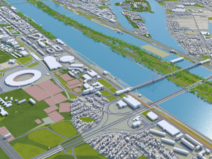 Vienna city Austria 50km 3D 모델