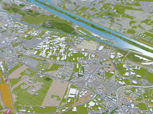 Vienna city Austria 50km 3D 모델