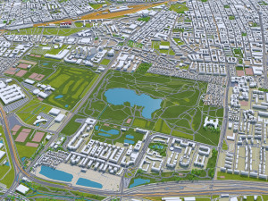 Vienna city Austria 50km 3D 모델