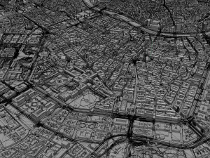 Vienna city Austria 50km 3D 모델