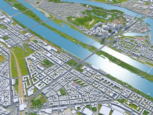 Vienna city Austria 50km 3D 모델