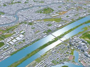 Vienna city Austria 50km 3D 모델