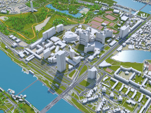 Vienna city Austria 50km 3D 모델