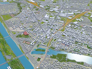 Vienna city Austria 50km 3D Model