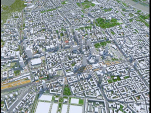 Warsaw city Poland 50km 3D Model