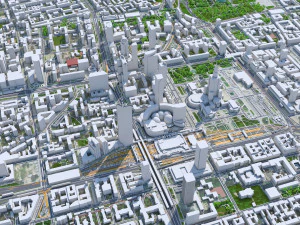 Warsaw city Poland 50km 3D Model