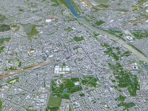 Warsaw city Poland 50km Modelo 3D