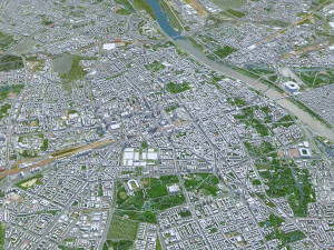 Warsaw city Poland 50km 3D Model