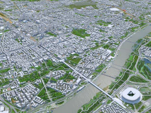 Warsaw city Poland 50km 3D Model