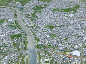 Warsaw city Poland 50km 3D Model