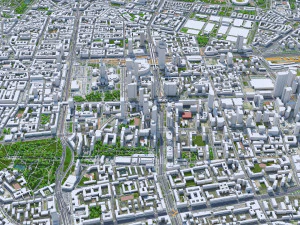 Warsaw city Poland 50km 3D Model