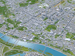 Warsaw city Poland 50km Modelo 3D
