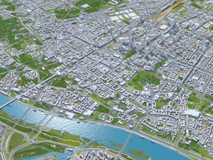 Warsaw city Poland 50km 3D Model