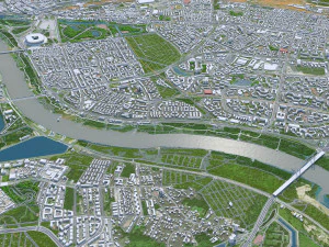 Warsaw city Poland 50km 3D Model