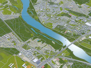 Warsaw city Poland 50km 3D Model