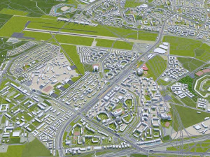 Warsaw city Poland 50km 3D Model