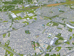 Warsaw city Poland 50km 3D Model
