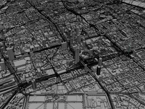 Warsaw city Poland 50km 3D Model