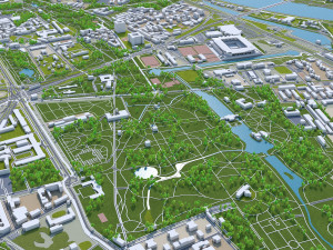Warsaw city Poland 50km Modelo 3D