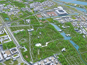 Warsaw city Poland 50km 3D Model