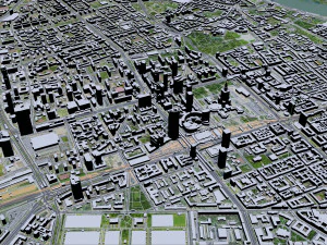Warsaw city Poland 50km 3D Model
