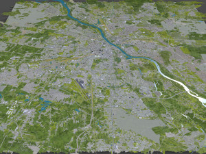Warsaw city Poland 50km Modelo 3D