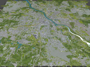 Warsaw city Poland 50km 3D Model
