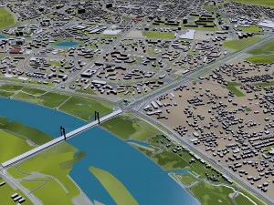 Warsaw city Poland 50km 3D Model