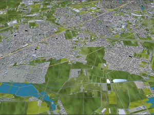Warsaw city Poland 50km 3D Model