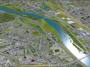 Warsaw city Poland 50km 3D Model