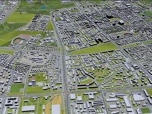 Warsaw city Poland 50km 3D Model
