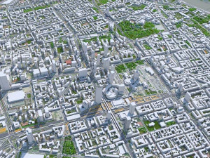 Warsaw city Poland 50km 3D Model