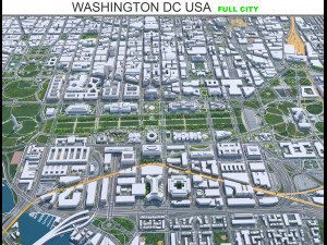 Washington city DC USA 20km 3D-Modell